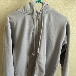 Brandy Melville Christy Oversized Full Zip Hoodie, Light Blue